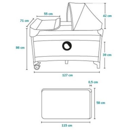 Lionelo - Putni krevetac SVEN PLUS siva/žuta