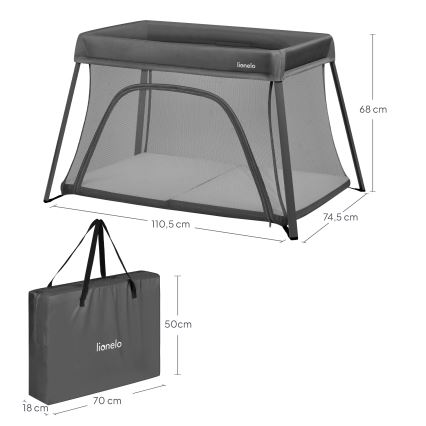 Lionelo - Putni krevetić 3 u 1 ALICE Siva