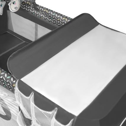 Lionelo - Putni krevetić FLOWER Sivi Skandi