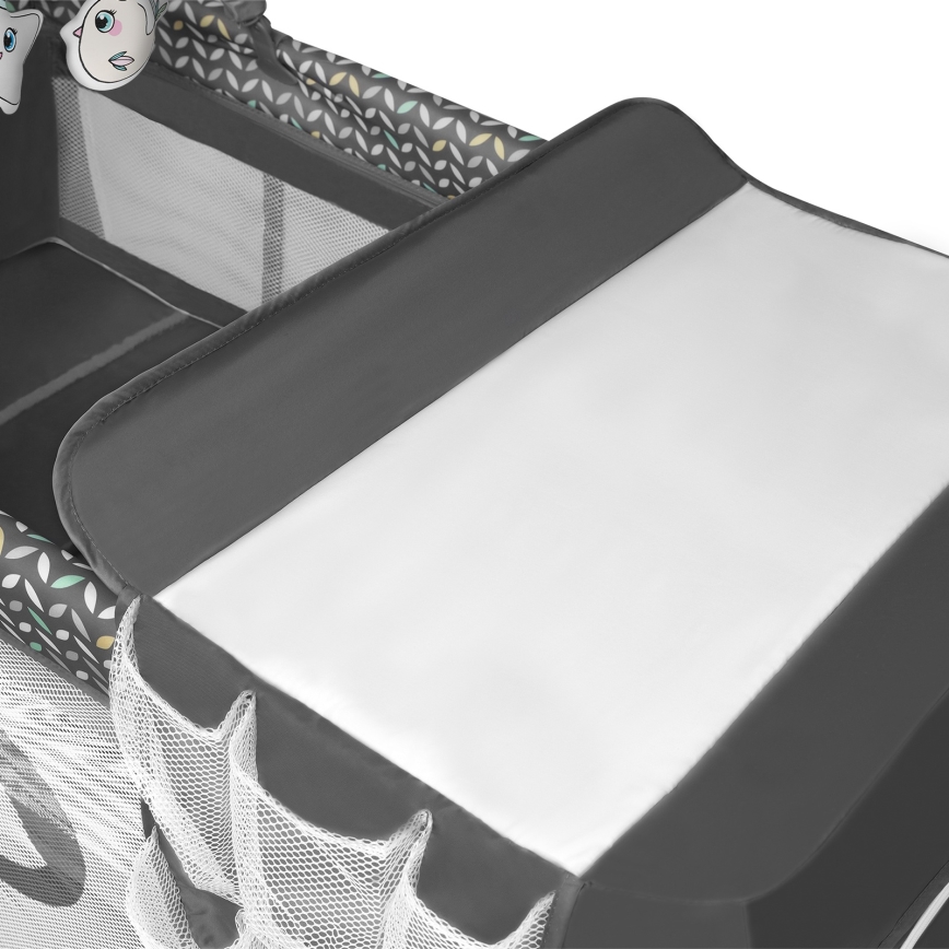 Lionelo - Putni krevetić FLOWER Sivi Skandi