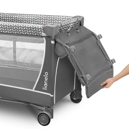 Lionelo - Putni krevetić FLOWER Sivi Skandi