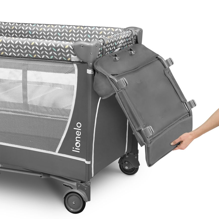 Lionelo - Putni krevetić FLOWER Sivi Skandi