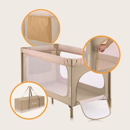 Lionelo - Putni krevetić JASMIN EASY FOLD Bež pesak