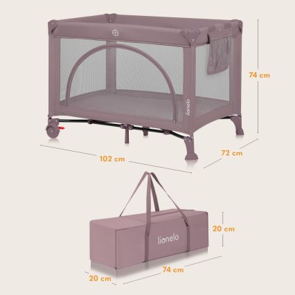 Lionelo - Putni krevetić LAURA ružičasto-nude