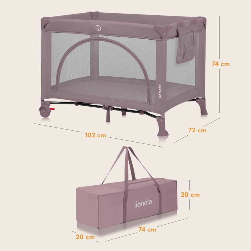 Lionelo - Putni krevetić LAURA ružičasto-nude