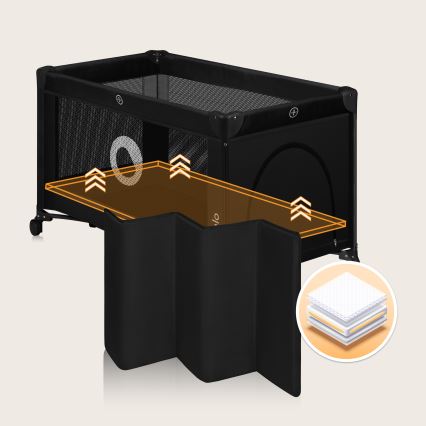 Lionelo - Putni krevetić STEFI Black Carbon