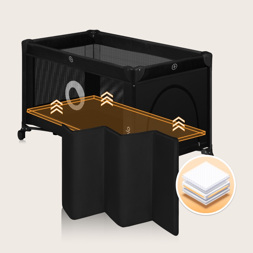 Lionelo - Putni krevetić STEFI Black Carbon