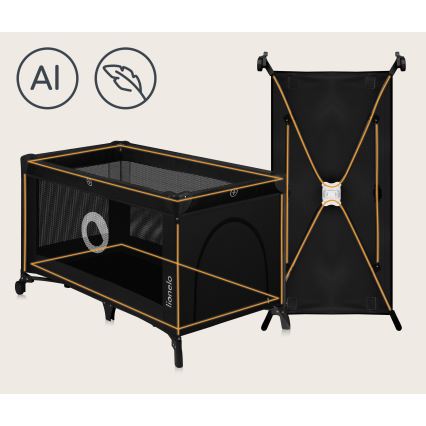 Lionelo - Putni krevetić STEFI Black Carbon