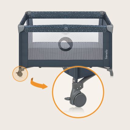 Lionelo - putni krevetić STEFI plavo-siva