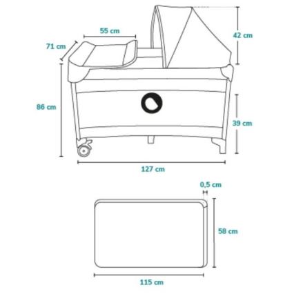 Lionelo - Putni krevetić SVEN PLUS sivi