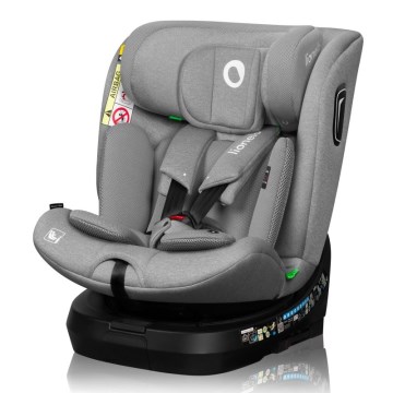 Lionelo - Rotirajuće auto-sedište BRAVE i-Size sa bazom 40-150 cm Grey Stone