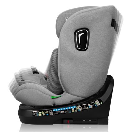 Lionelo - Rotirajuće auto-sedište BRAVE i-Size sa bazom 40-150 cm Grey Stone