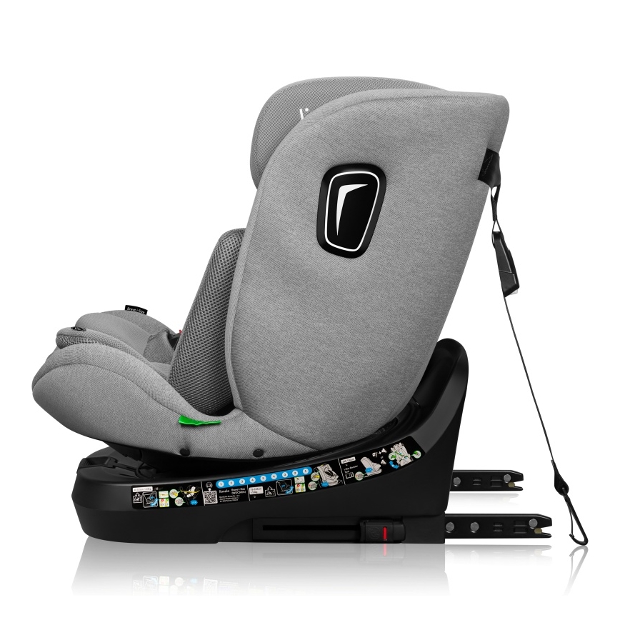 Lionelo - Rotirajuće auto-sedište BRAVE i-Size sa bazom 40-150 cm Grey Stone