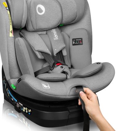 Lionelo - Rotirajuće auto-sedište BRAVE i-Size sa bazom 40-150 cm Grey Stone