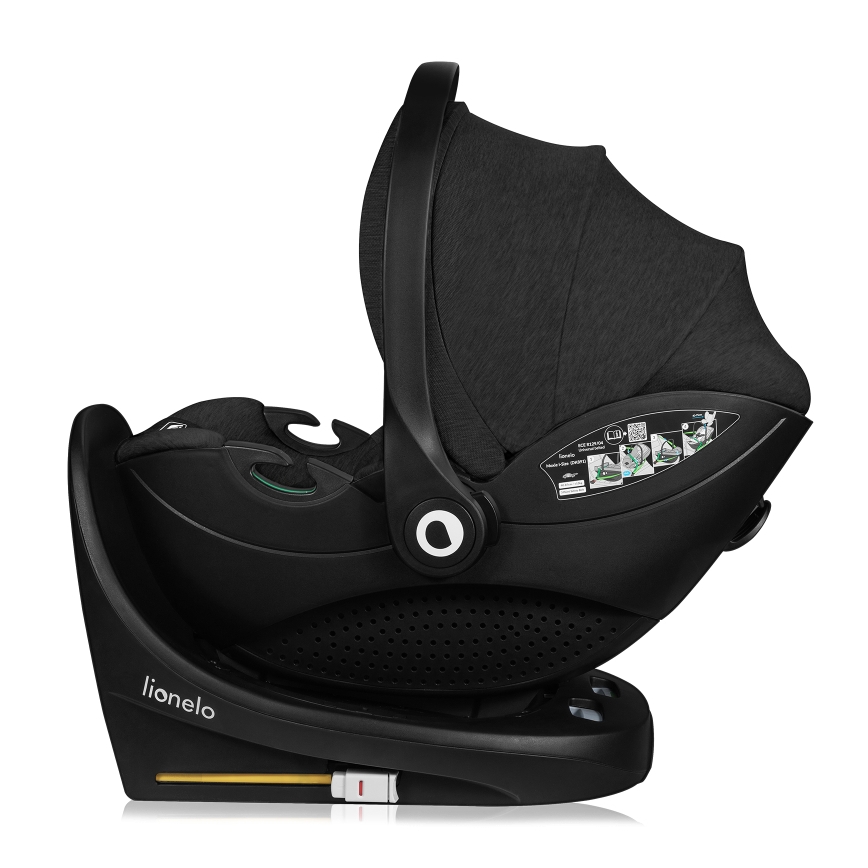 Lionelo - Rotirajuće auto-sedište sa bazom MOXIE SET i-Size 40-87 cm Crni karbon