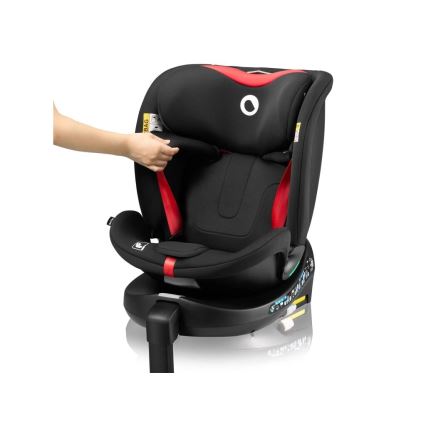 Lionelo - Rotirajuće autosedište sa bazom NAVY i-Size 40–150 cm, crno/crveno