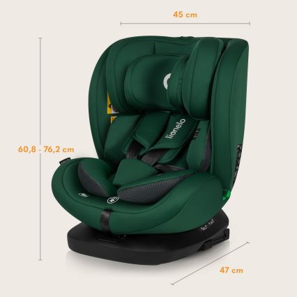 Lionelo - Rotirajuće dečije autosedište sa bazom BASTIAAN i-Size 40-150 cm Green Forest