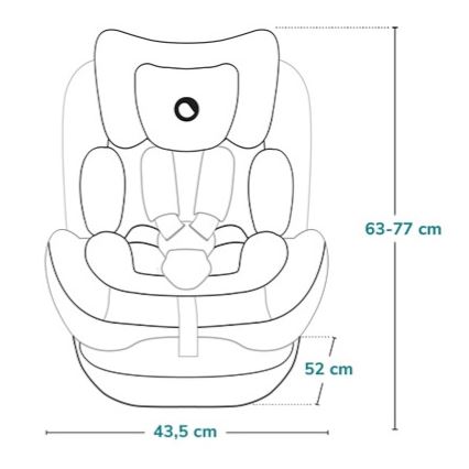 Lionelo - Rotirajuće autosedište sa bazom LAVENDER i-Size 76-150 cm, u boji pistaća