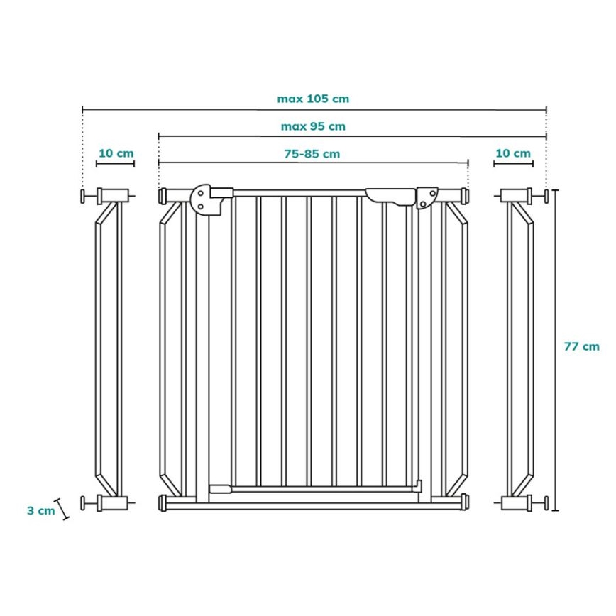 Lionelo - Sigurnosna ograda TRUUS SLIM LED 1xAAA siva