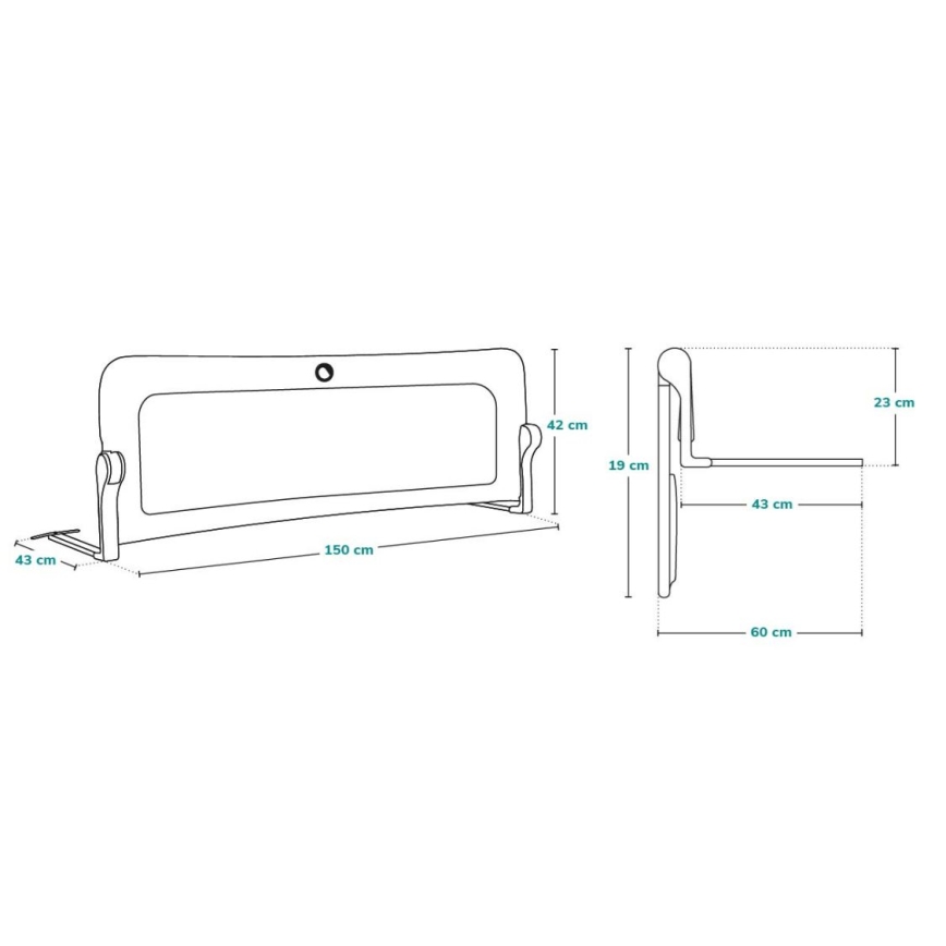 Lionelo - Sigurnosna ograda za krevet EVA, bež