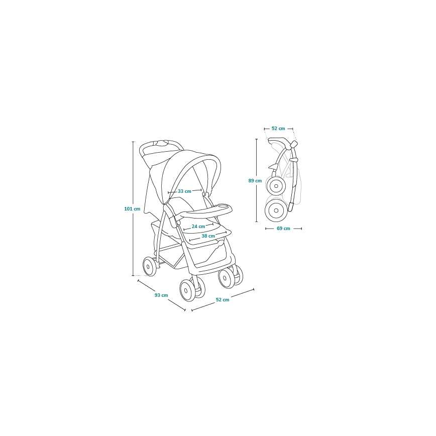 Lionelo - Sportska kolica EMMA PLUS ciglasto/crna