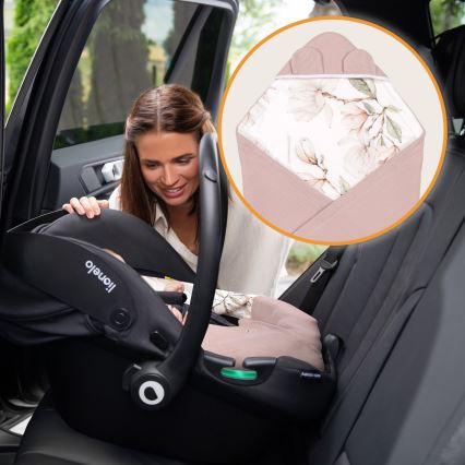 Lionelo - Zavinovačka za autosedište TRAVEL SWADDLE 90x90 cm Bež magnolija