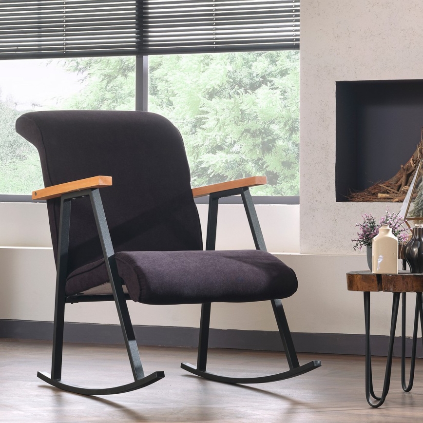 Ljuljaća fotelja LUNI crna