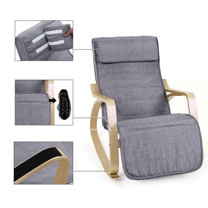 Ljuljaća fotelja RESTLY siva