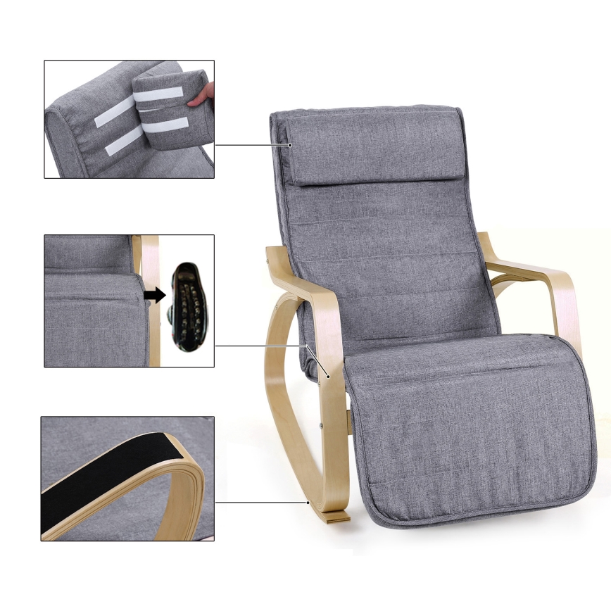 Ljuljaća fotelja RESTLY siva