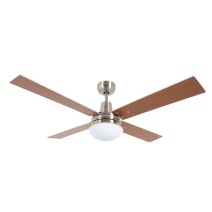 Lucci Air 210334 - Plafonski ventilator AIRFUSION QUEST 1xE27/60W/230V drvo/matni hrom + daljinski upravljač