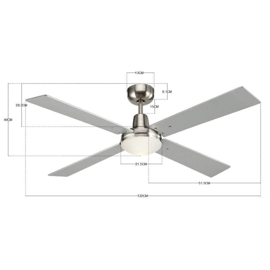 Lucci Air 210334 - Plafonski ventilator AIRFUSION QUEST 1xE27/60W/230V drvo/matni hrom + daljinski upravljač