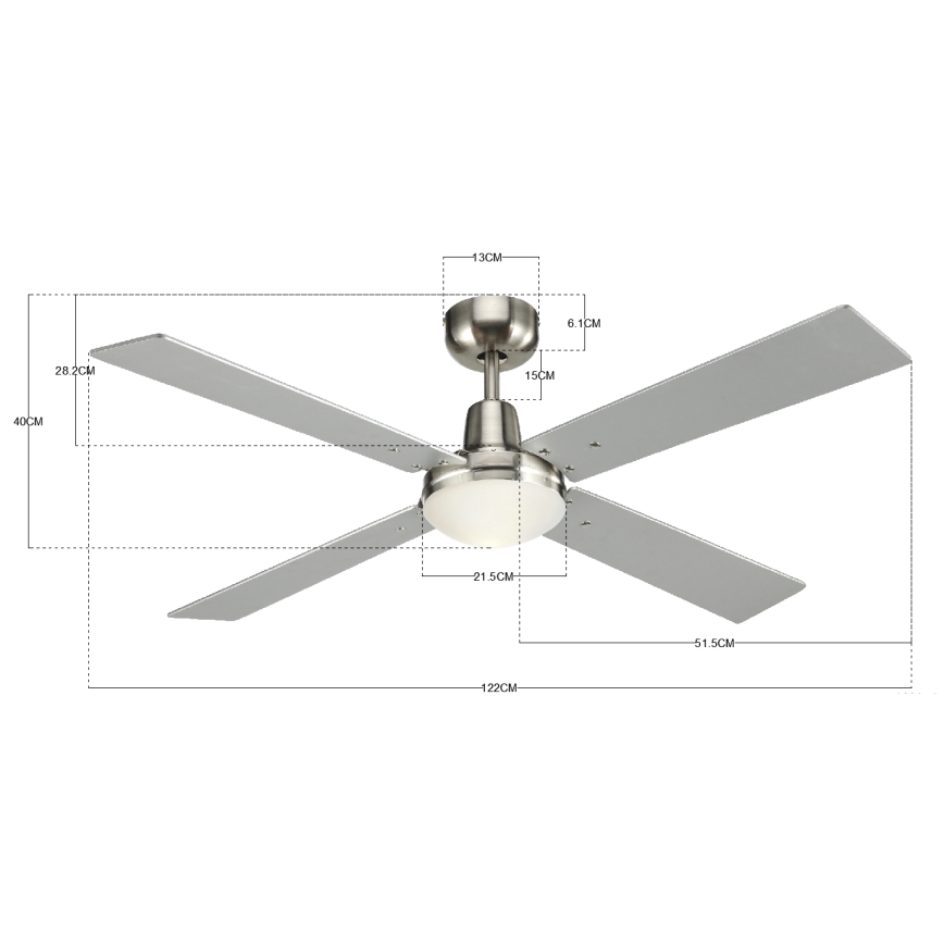 Lucci Air 210334 - Plafonski ventilator AIRFUSION QUEST 1xE27/60W/230V drvo/matni hrom + daljinski upravljač