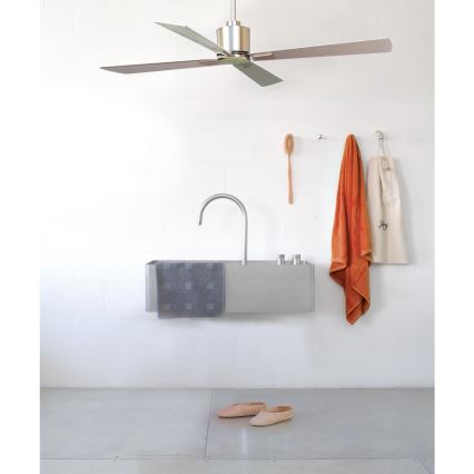 Lucci Air 210520 - Stropni ventilator AIRFUSION CLIMATE drvo/matni hrom prečnik 132 cm + daljinski upravljač