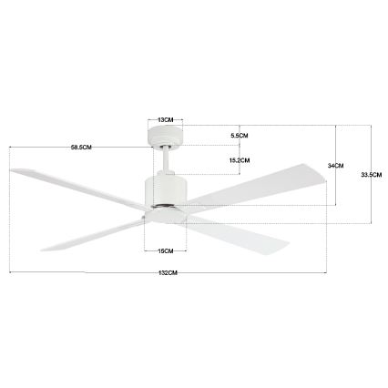 Lucci Air 210521 - Plafonski ventilator AIRFUSION CLIMATE drvo/bela prečnik 132 cm + daljinsko upravljanje