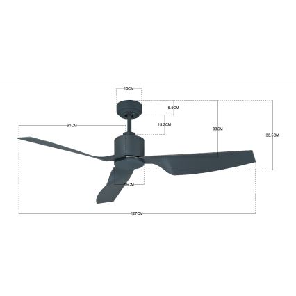 Lucci Air 210527 - Plafonski ventilator AIRFUSION CLIMATE II, crni, prečnik 127 cm + daljinski upravljač