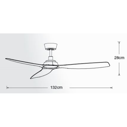 Lucci Air 210651 - Plafonski ventilator MOTO, crne boje, prečnik 132 cm + daljinski upravljač