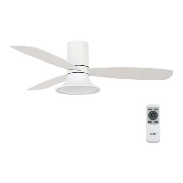 Lucci Air 210661 - LED prigušiva stropni ventilator FLUSSO 1xGX53/18W/230V drvo/bela prečnik 132 cm + daljinski upravljač