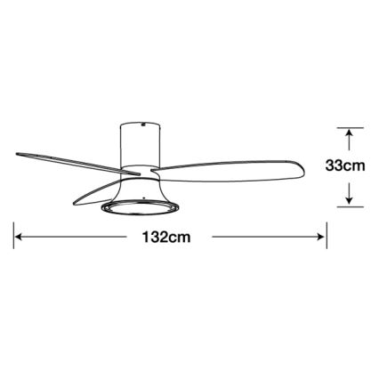 Lucci Air 210663 - LED prigušiva plafonski ventilator FLUSSO 1xGX53/18W/230V braon, prečnik 132 cm + sa daljinskim upravljačem