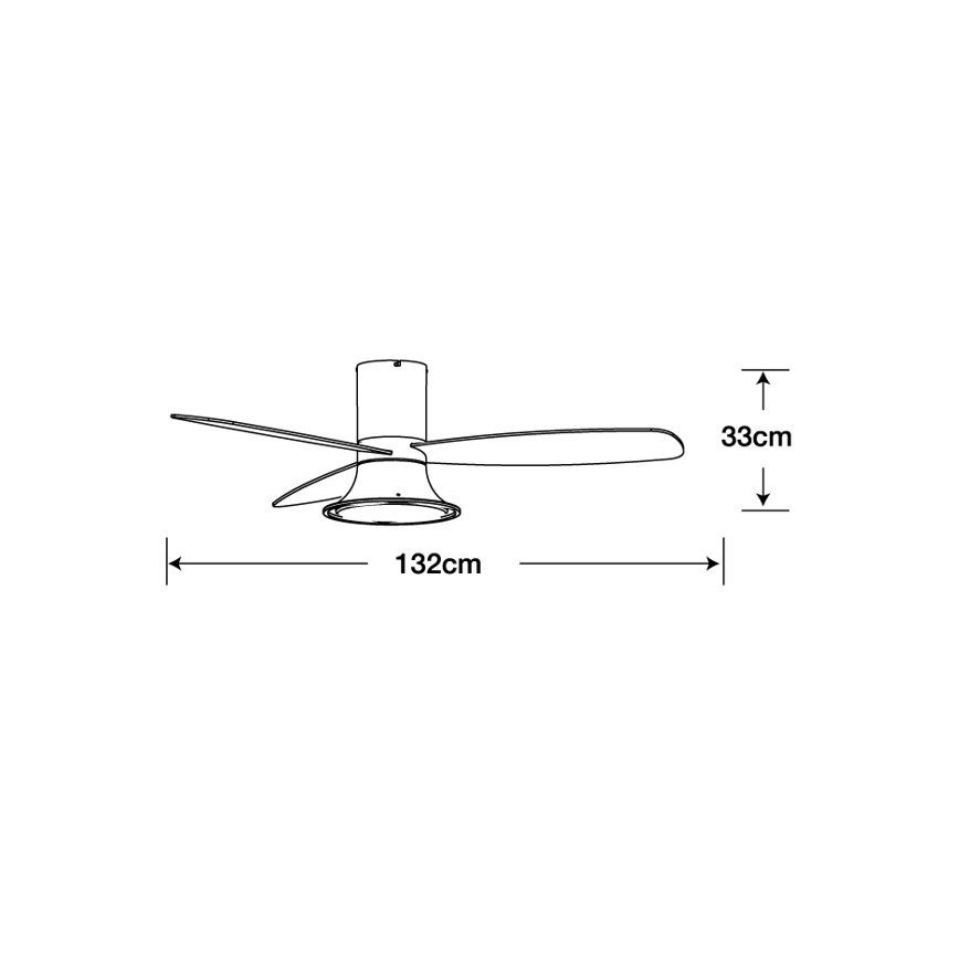 Lucci Air 210663 - LED prigušiva plafonski ventilator FLUSSO 1xGX53/18W/230V braon, prečnik 132 cm + sa daljinskim upravljačem