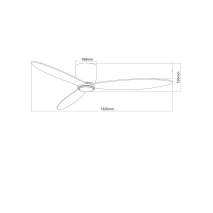 Lucci Air 212870 - Stropni ventilator AIRFUSION RADAR drveni/beli prečnik 132 cm + daljinski upravljač