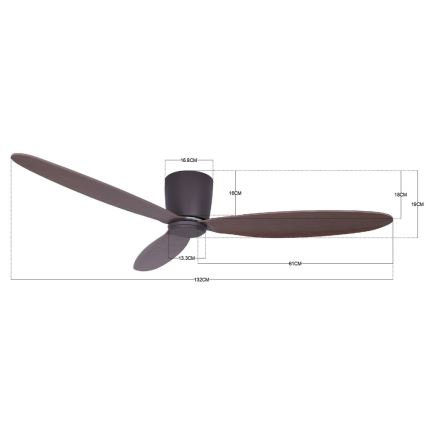 Lucci air 212883 - Plafonski ventilator AIRFUSION RADAR drvo/braon prečnik 132 cm + daljinski upravljač