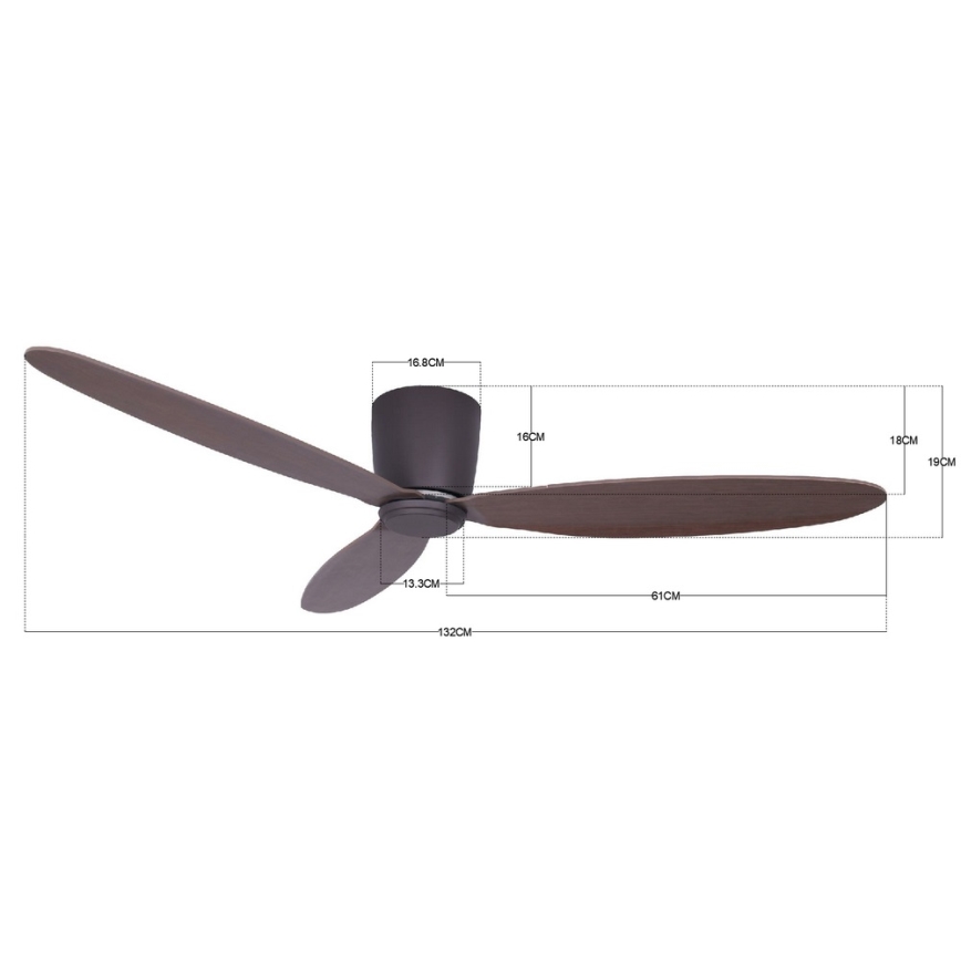 Lucci air 212883 - Plafonski ventilator AIRFUSION RADAR drvo/braon prečnik 132 cm + daljinski upravljač