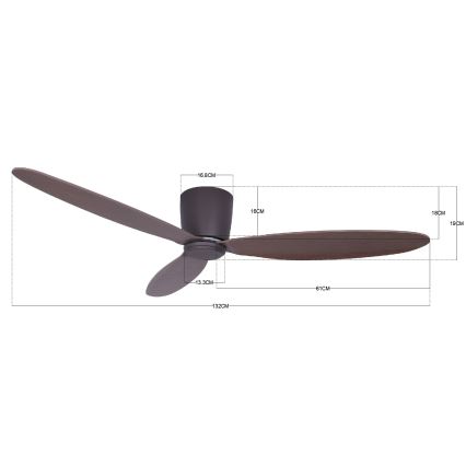 Lucci air 212883 - Plafonski ventilator AIRFUSION RADAR drvo/braon prečnik 132 cm + daljinski upravljač