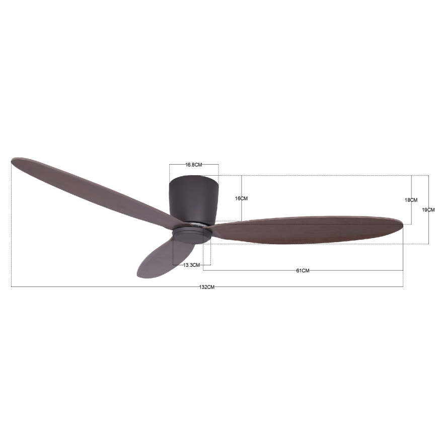 Lucci Air 212884 - plafonski ventilator AIRFUSION RADAR crne boje, prečnik 132 cm + daljinski upravljač