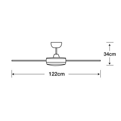 Lucci air 212898 - LED prigušiva plafonski ventilator MOONAH 1xGX53/21W/230V bela, prečnik 122 cm + daljinski upravljač