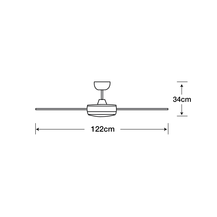 Lucci air 212899 - LED prigušiva plafonski ventilator MOONAH 1xGX53/21W/230V, crne boje, prečnika 122 cm + daljinski upravljač