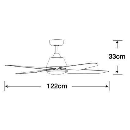 Lucci Air 212998 - LED plafonski ventilator ARIA LED/18W/230V, crni, prečnik 122 cm + daljinski upravljač