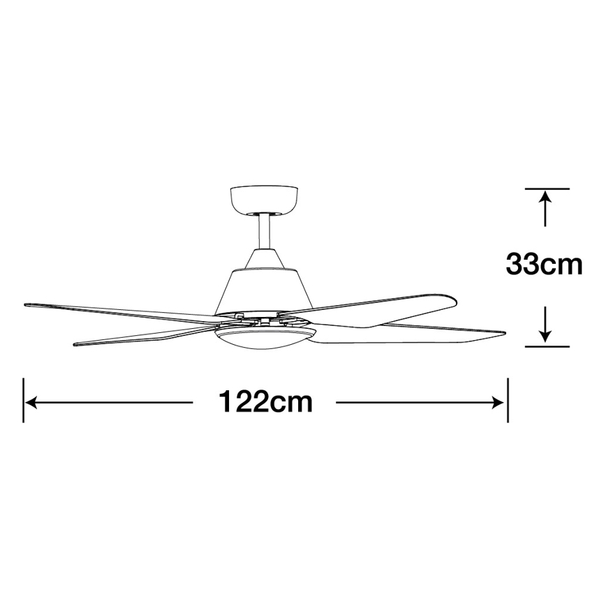 Lucci Air 212998 - LED plafonski ventilator ARIA LED/18W/230V, crni, prečnik 122 cm + daljinski upravljač
