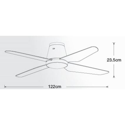 Lucci air 212999 - Plafonski ventilator AIRFUSION ARIA beo prečnika 122 cm + daljinski upravljač