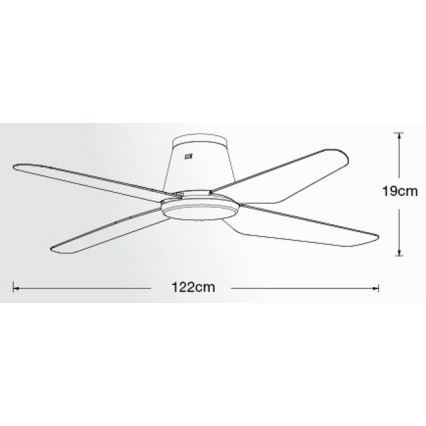 Lucci Air 213000 - plafonski ventilator AIRFUSION ARIA u crnoj boji, prečnik 122 cm + daljinski upravljač
